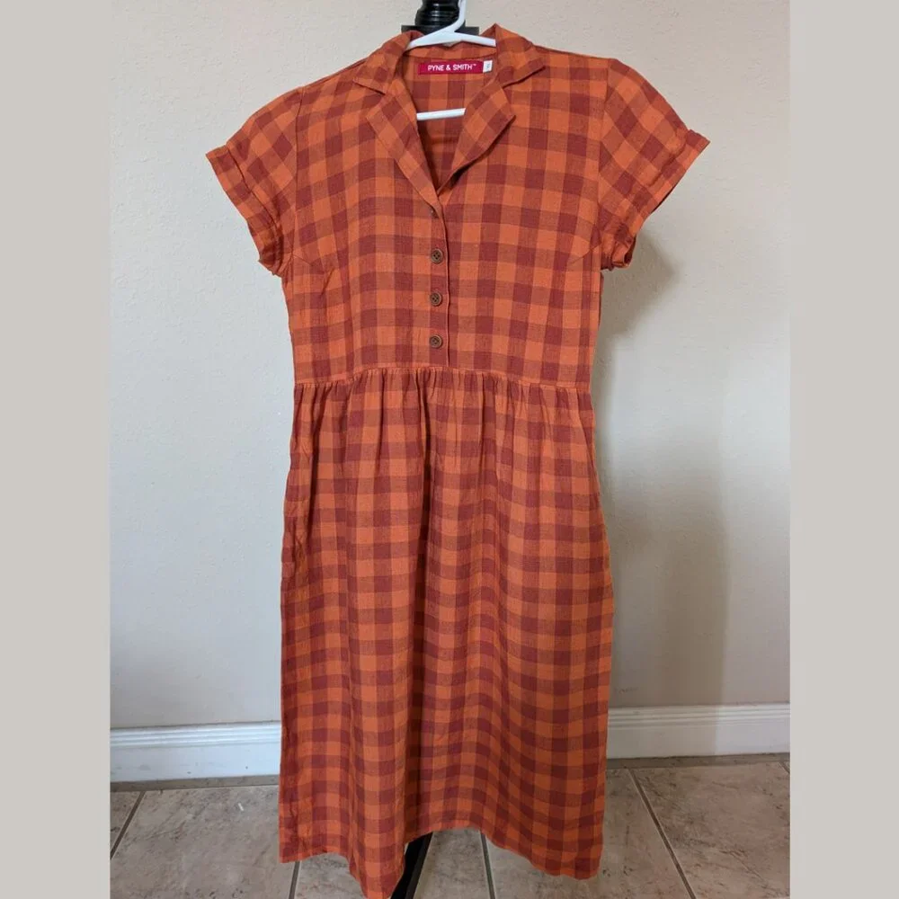 Pyne & Smith no. 30 in Marmalade Check, size XS - Picture 2 of 8